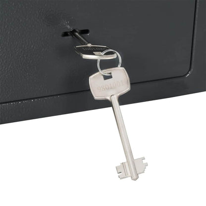 vidaXL Safe Box with Lock Dark grey 23 x 17 x 17 cm Steel