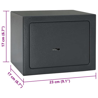 vidaXL Safe Box with Lock Dark grey 23 x 17 x 17 cm Steel
