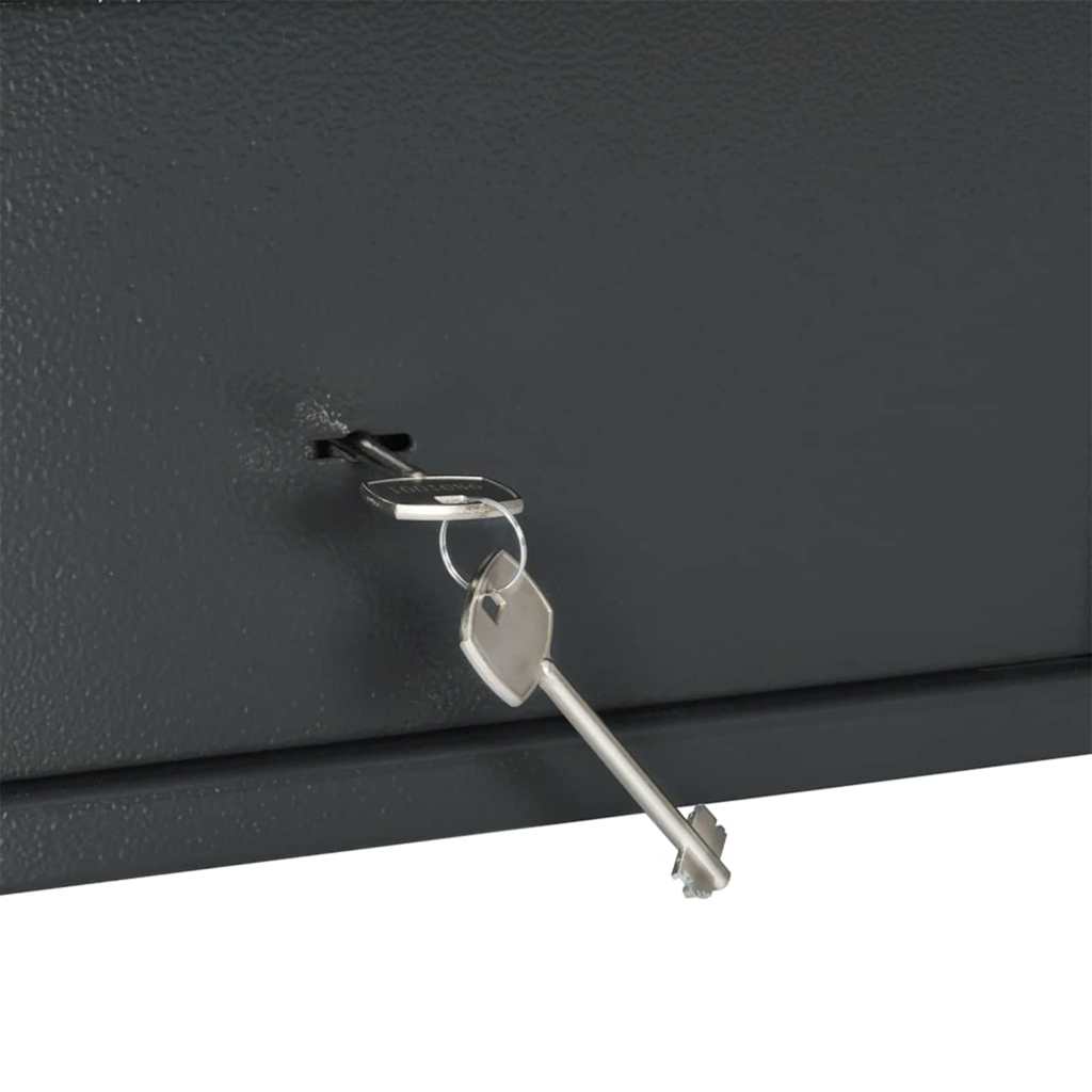 vidaXL Safe Box with Lock Dark grey 31 x 20 x 20 cm Steel