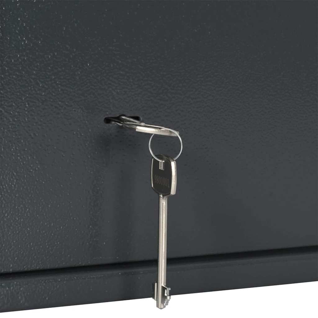 vidaXL Safe Box with Lock Dark grey 35 x 25 x 25 cm Steel