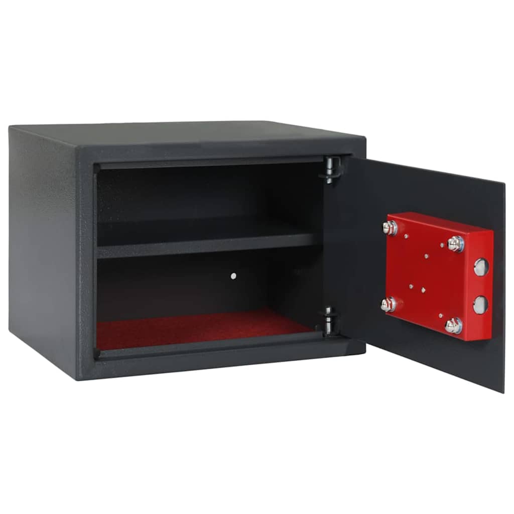 vidaXL Safe Box with Lock Dark grey 35 x 25 x 25 cm Steel
