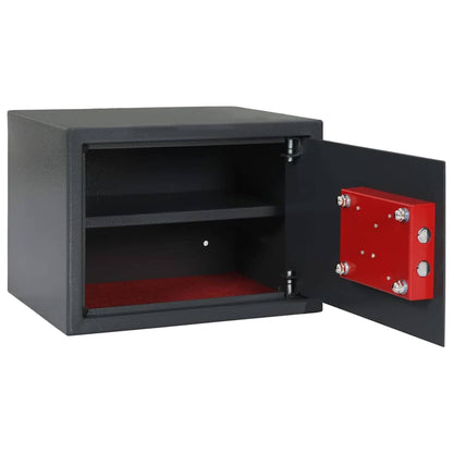 vidaXL Safe Box with Lock Dark grey 35 x 25 x 25 cm Steel