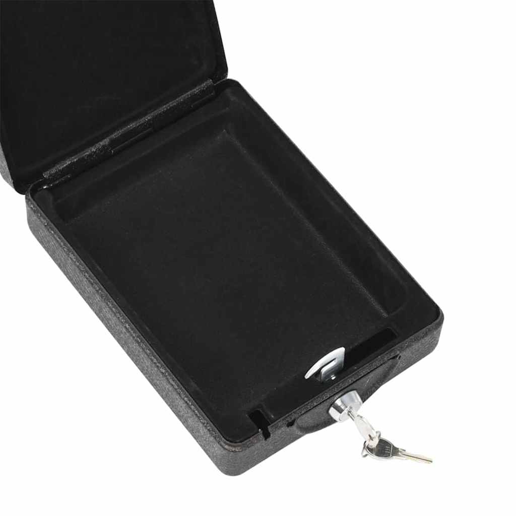 vidaXL Car Safe with Lock Black 22 x 16 x 7 cm Steel