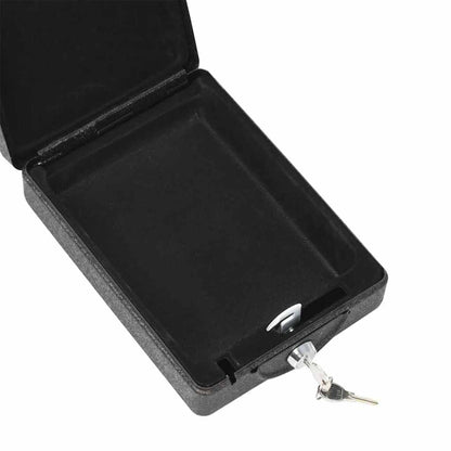 vidaXL Car Safe with Lock Black 22 x 16 x 7 cm Steel