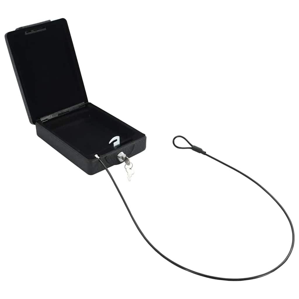 vidaXL Car Safe with Lock Black 22 x 16 x 7 cm Steel