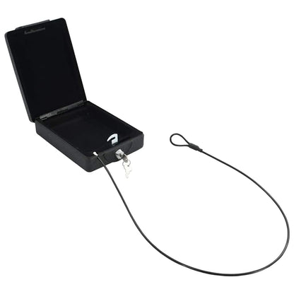 vidaXL Car Safe with Lock Black 22 x 16 x 7 cm Steel