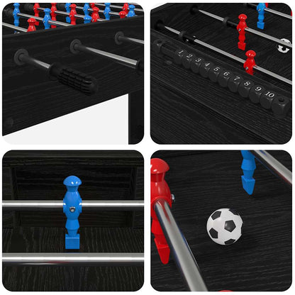 vidaXL Foosball Table Black Oak 125 x 60.5 x 80 cm Engineered Wood