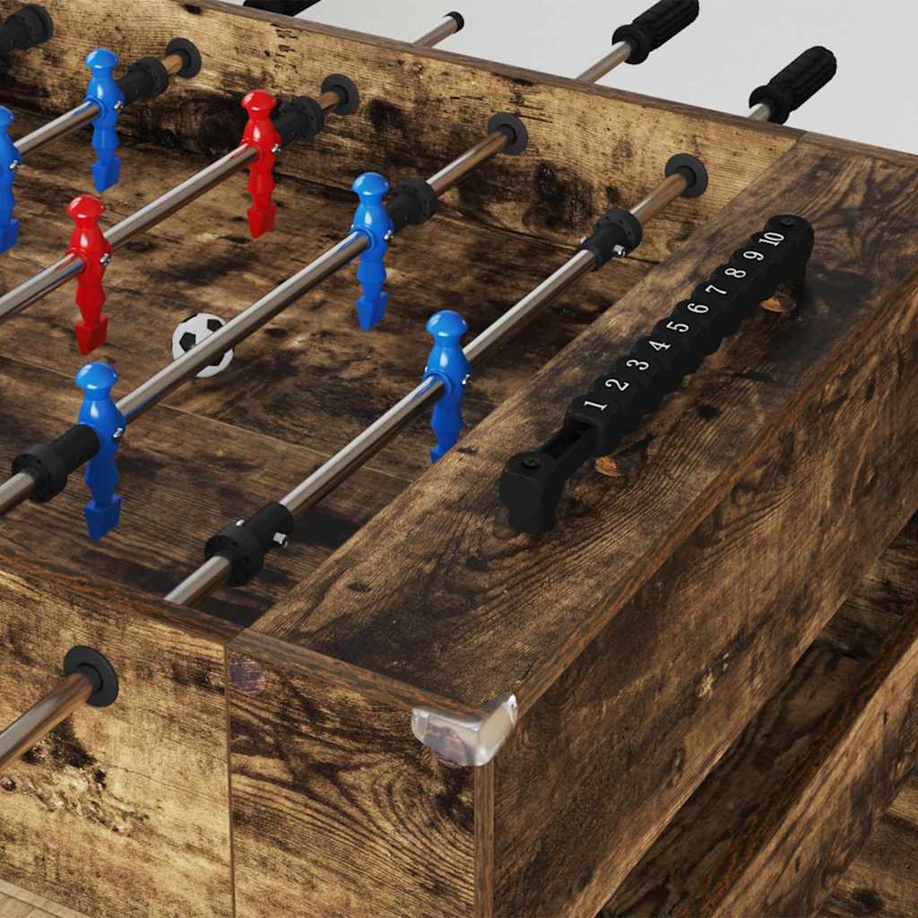 vidaXL Foosball Table Smoked Oak 125 x 60.5 x 80 cm Engineered Wood
