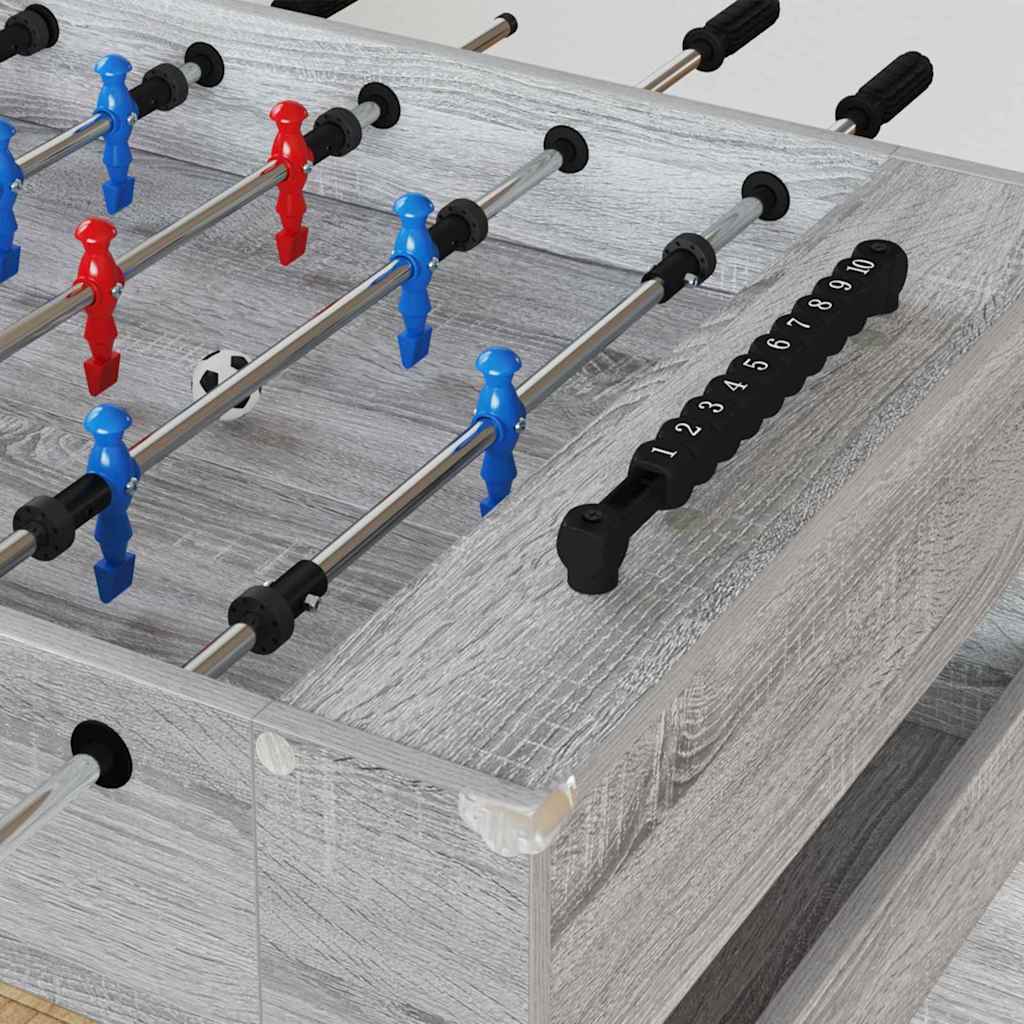 vidaXL Foosball Table Grey Sonoma 125 x 60.5 x 80 cm Engineered Wood