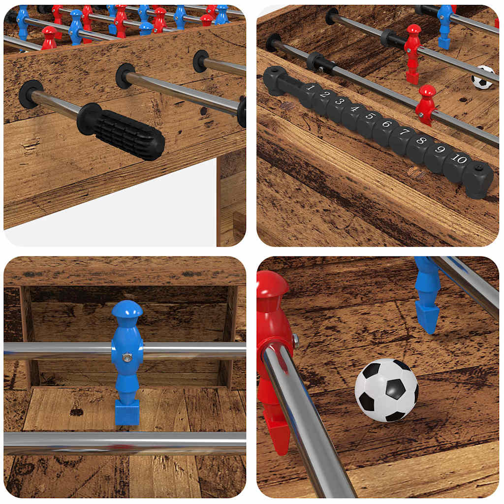 vidaXL Foosball Table Old Wood 125 x 60.5 x 80 cm Engineered Wood