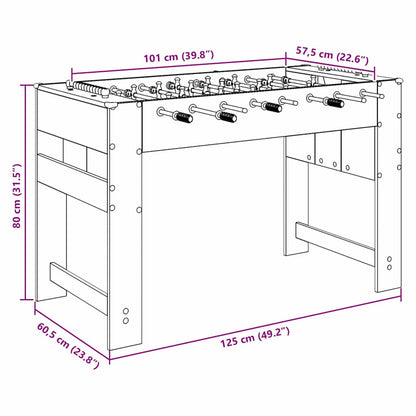 vidaXL Foosball Table Artisan Oak 125 x 60.5 x 80 cm Engineered Wood