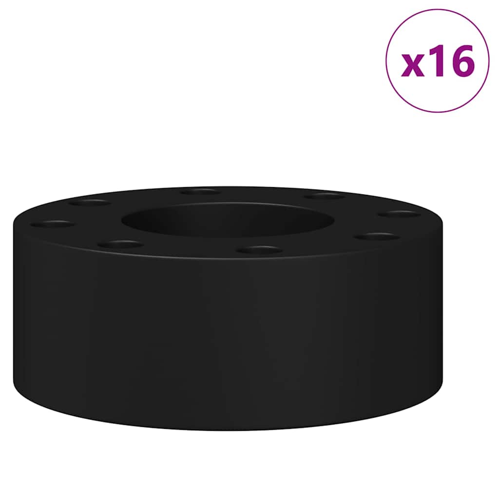 vidaXL Foosball Table Bumpers 16 pcs Black 2.7 x 2.7 x 1.3 cm TPE