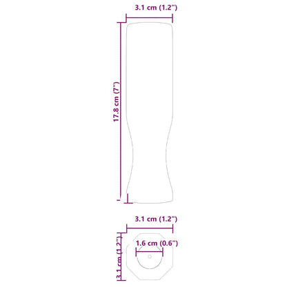 vidaXL Foosball Table Handles 10 pcs Black 3.1 x 3.1 x 17.8 cm PP