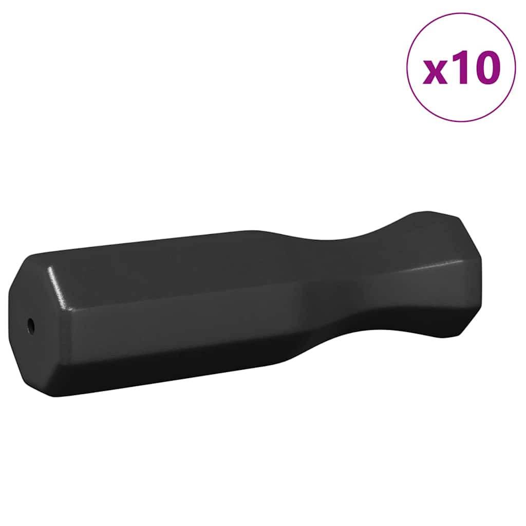 vidaXL Foosball Table Handles 10 pcs Black 3.1 x 3.1 x 17.8 cm PP