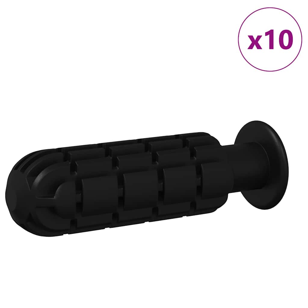 vidaXL Foosball Table Handles 10 pcs Black 2.8 x 2.8 x 9.3 cm PP