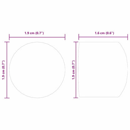 vidaXL Foosball Table End Caps 10 pcs Black 1.9 x 1.9 x 1.6 cm PP