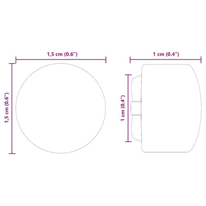 vidaXL Foosball Table End Caps 10 pcs Black 1.5 x 1.5 x 1 cm PP