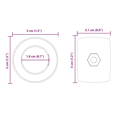 vidaXL Foosball Table Bearings 10 pcs Black 3 x 3 x 2.1 cm PP