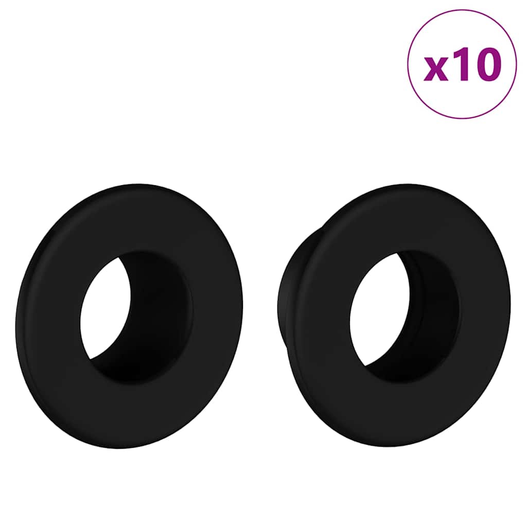 vidaXL Foosball Table Stoppers 10 pcs Black 3 x 3 x 1.4 cm HIPS