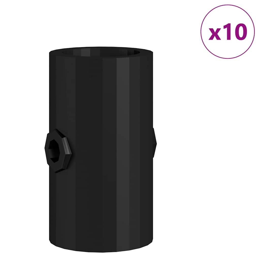 vidaXL Foosball Table Stoppers 10 pcs Black 1.7 x 1.7 x 3.2 cm PP