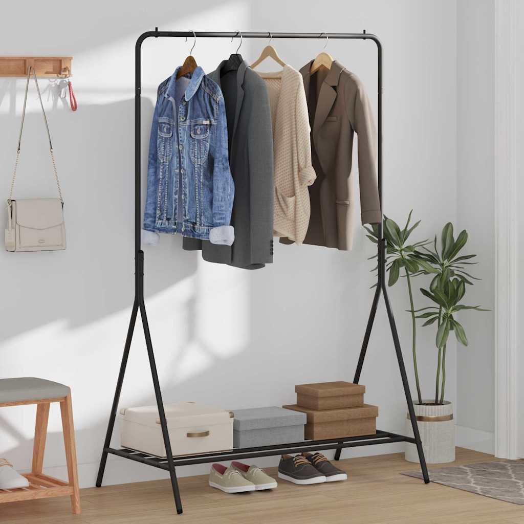 vidaXL Clothes Rack with Storage Black 100 x 56 x 154 cm Steel