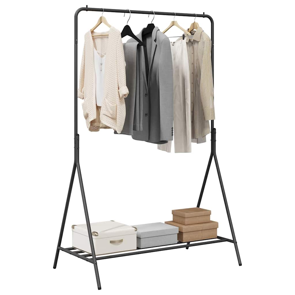 vidaXL Clothes Rack with Storage Black 100 x 56 x 154 cm Steel
