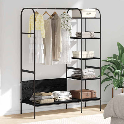vidaXL Clothes Rack with Shelf Black 120 x 44 x 160 cm Engineered Wood