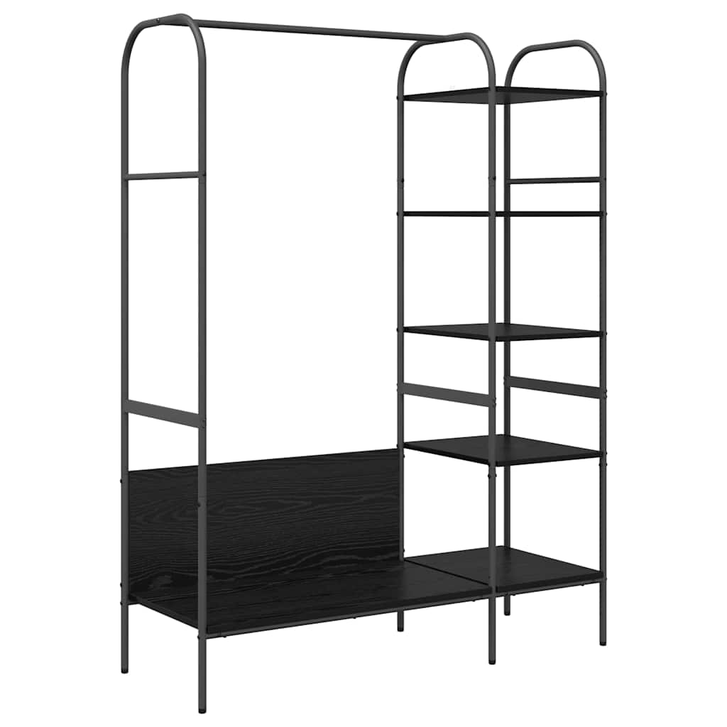 vidaXL Clothes Rack with Shelf Black 120 x 44 x 160 cm Engineered Wood