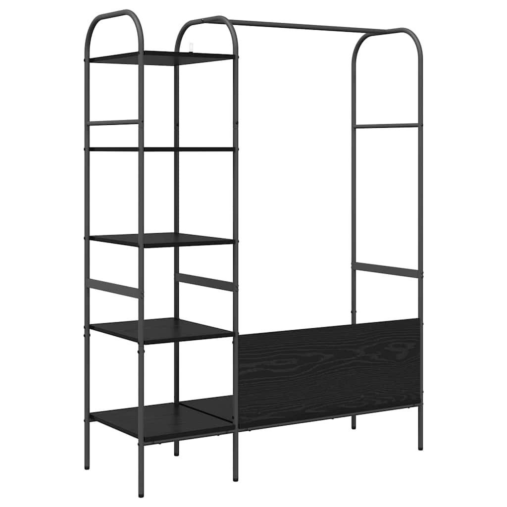 vidaXL Clothes Rack with Shelf Black 120 x 44 x 160 cm Engineered Wood