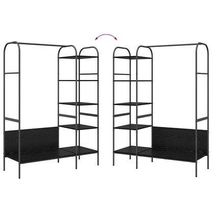 vidaXL Clothes Rack with Shelf Black 120 x 44 x 160 cm Engineered Wood