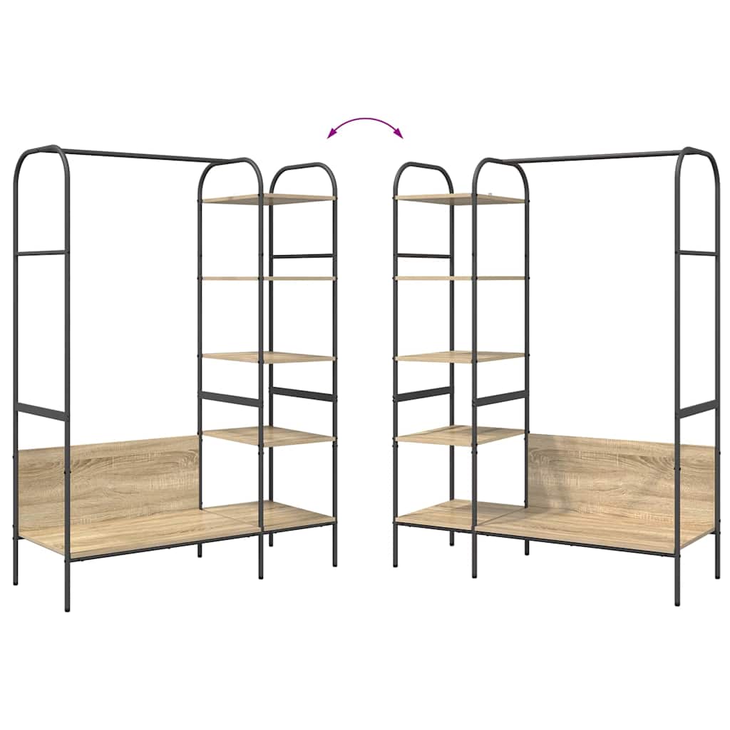 vidaXL Clothes Rack with Shelf Brown 120 x 44 x 160 cm Engineered Wood