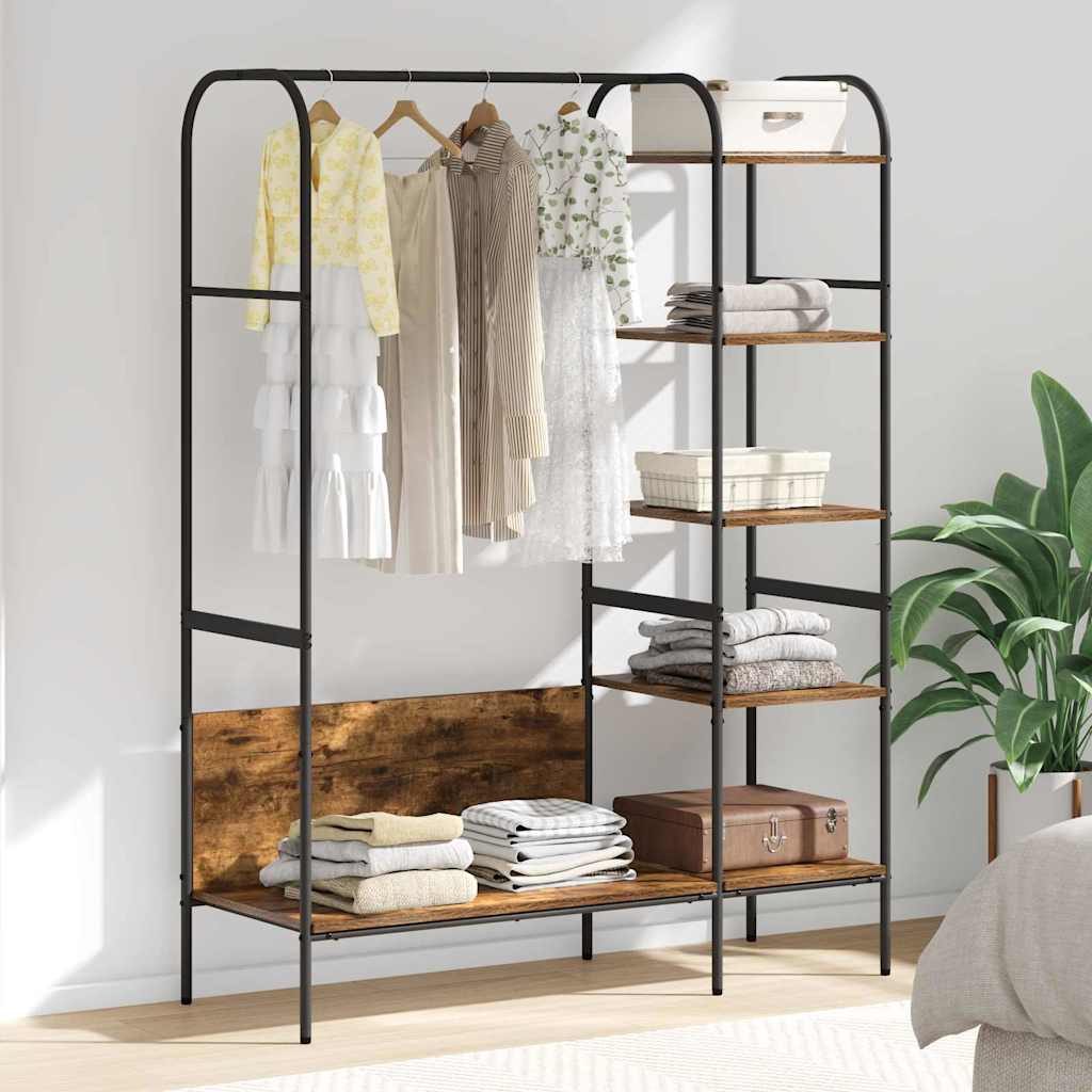 vidaXL Clothes Rack Brown Oak 120 x 44 x 160 cm Engineered Wood