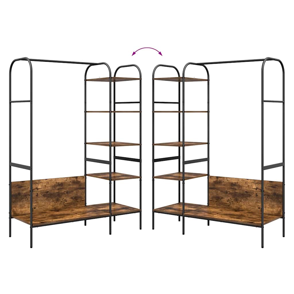 vidaXL Clothes Rack Brown Oak 120 x 44 x 160 cm Engineered Wood