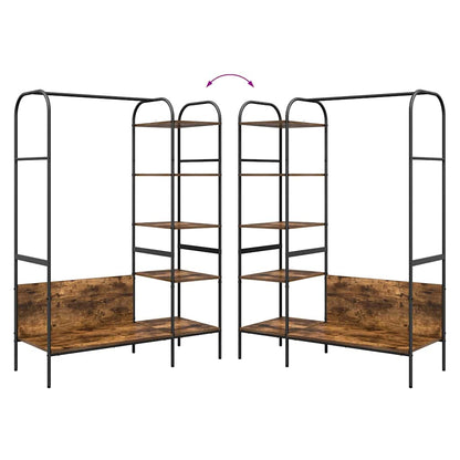 vidaXL Clothes Rack Brown Oak 120 x 44 x 160 cm Engineered Wood