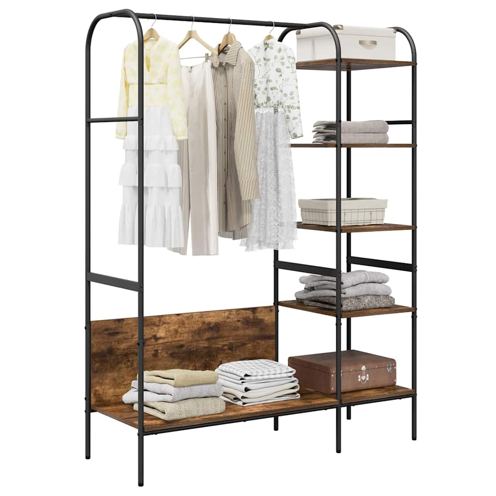vidaXL Clothes Rack Brown Oak 120 x 44 x 160 cm Engineered Wood