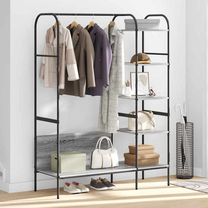 vidaXL Clothes Rack with Shelf Grey 120 x 44 x 160 cm Engineered Wood