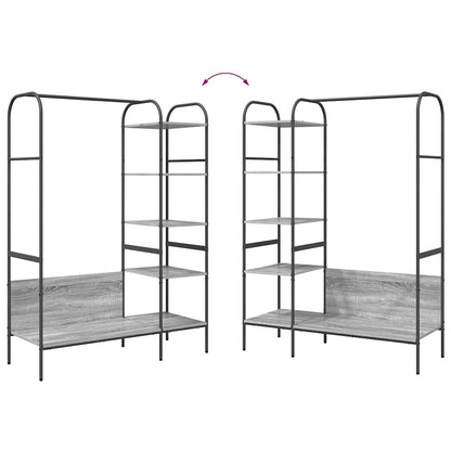 vidaXL Clothes Rack with Shelf Grey 120 x 44 x 160 cm Engineered Wood