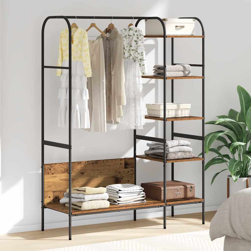 vidaXL Clothes Rack with Shelf Brown 120 x 44 x 160 cm Engineered Wood