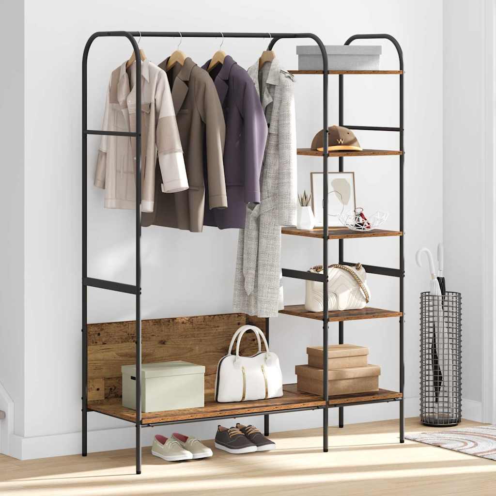 vidaXL Clothes Rack with Shelf Brown 120 x 44 x 160 cm Engineered Wood