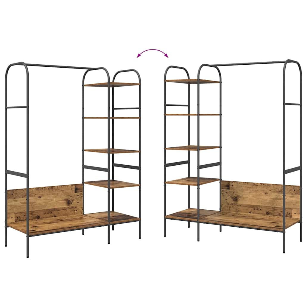 vidaXL Clothes Rack with Shelf Brown 120 x 44 x 160 cm Engineered Wood