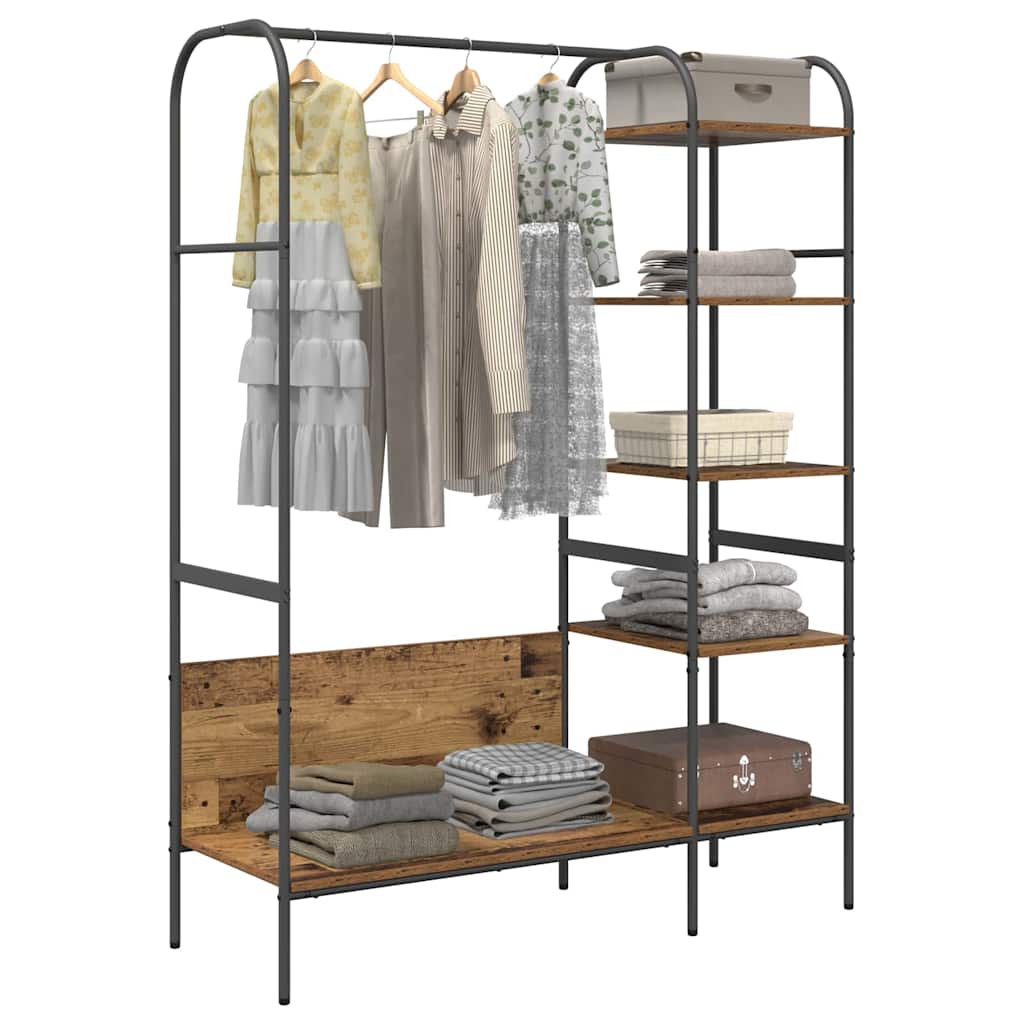 vidaXL Clothes Rack with Shelf Brown 120 x 44 x 160 cm Engineered Wood