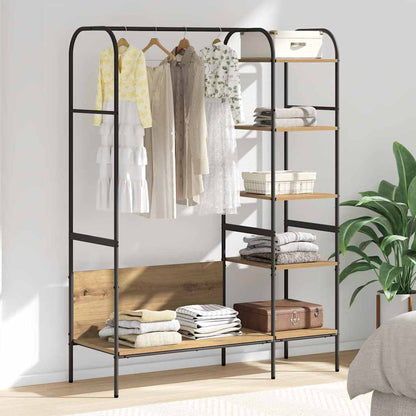 vidaXL Clothes Rack Beige 120 x 44 x 160 cm Engineered Wood