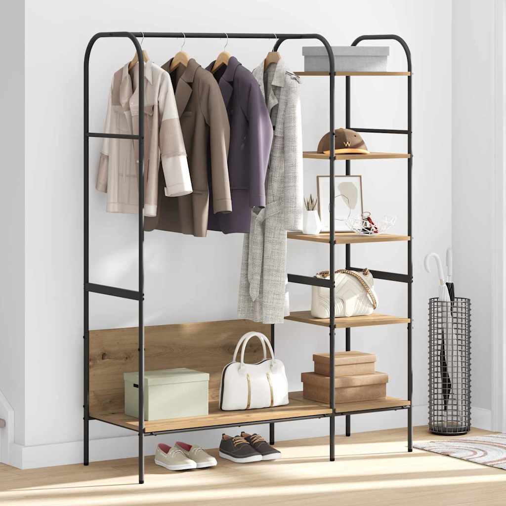 vidaXL Clothes Rack Beige 120 x 44 x 160 cm Engineered Wood