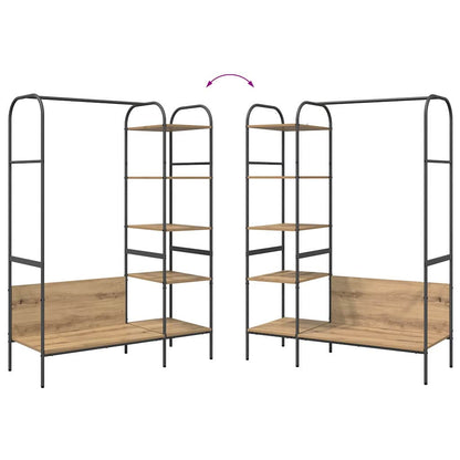 vidaXL Clothes Rack Beige 120 x 44 x 160 cm Engineered Wood
