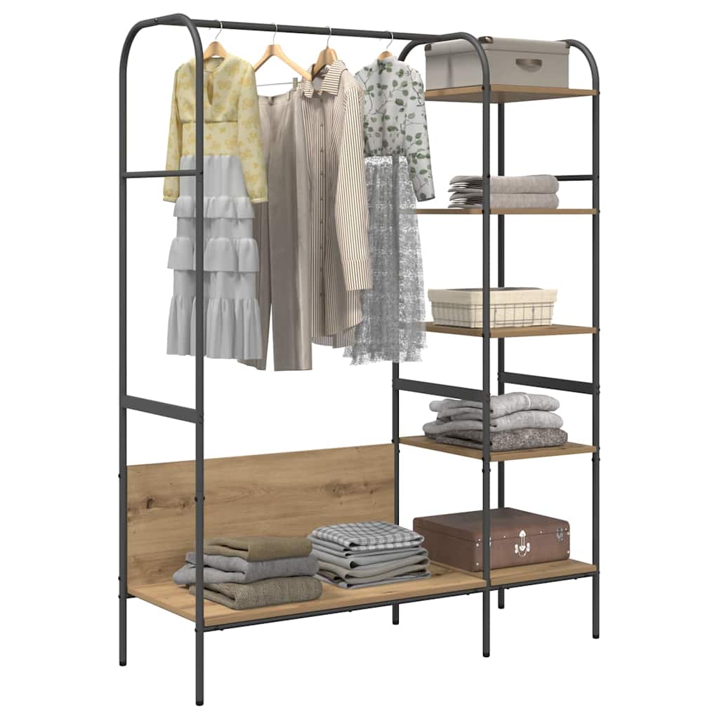 vidaXL Clothes Rack Beige 120 x 44 x 160 cm Engineered Wood