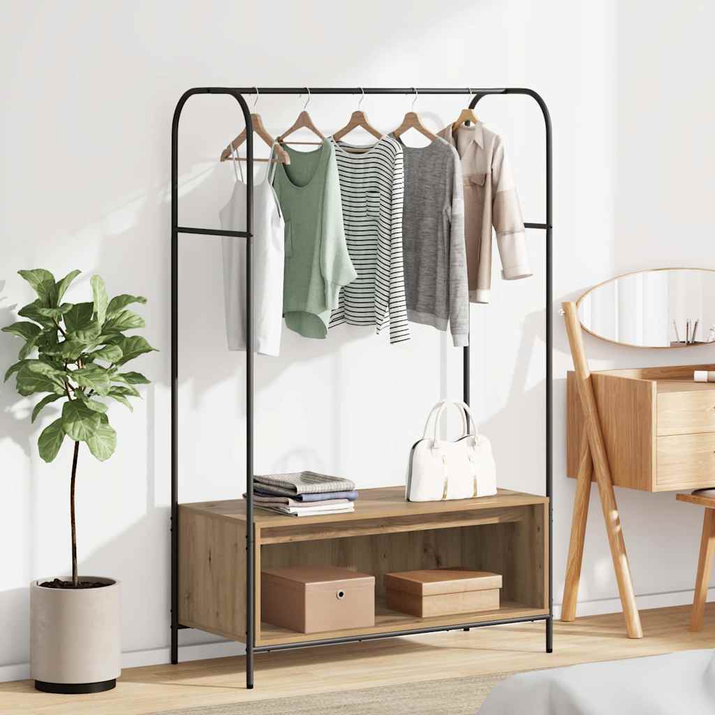 vidaXL Clothes Rack Brown Oak 100 x 44 x 160 cm Engineered Wood