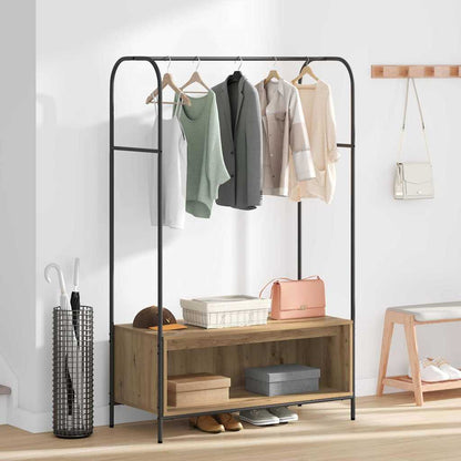 vidaXL Clothes Rack Brown Oak 100 x 44 x 160 cm Engineered Wood