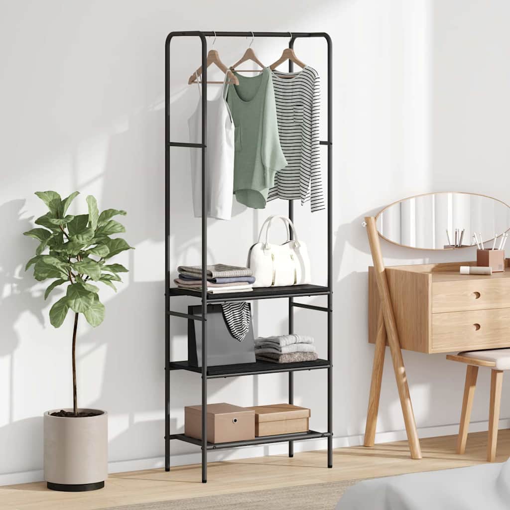 vidaXL Clothes Rack Black Oak 60 x 30 x 171 cm Engineered Wood