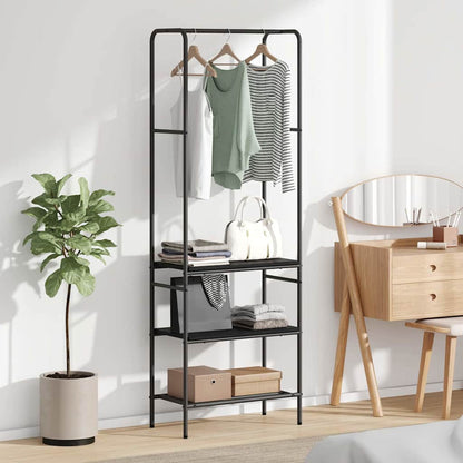 vidaXL Clothes Rack Black Oak 60 x 30 x 171 cm Engineered Wood