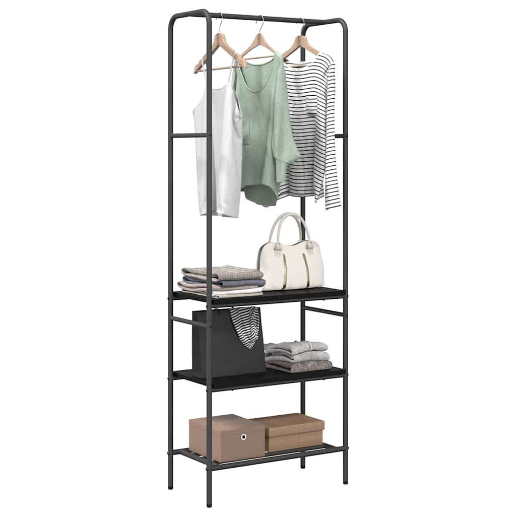 vidaXL Clothes Rack Black Oak 60 x 30 x 171 cm Engineered Wood